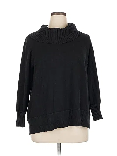 Pre-owned Cable & Gauge Turtleneck Sweater In Black