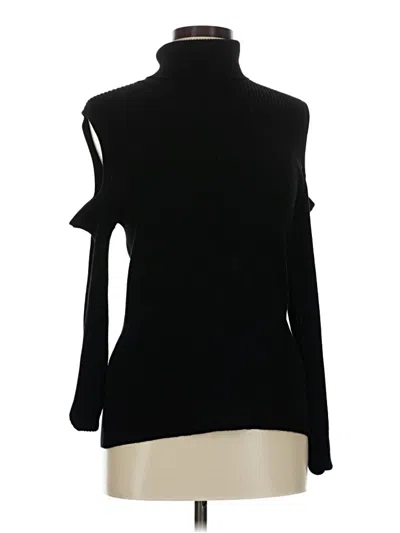 Pre-owned Cable & Gauge Turtleneck Sweater In Black