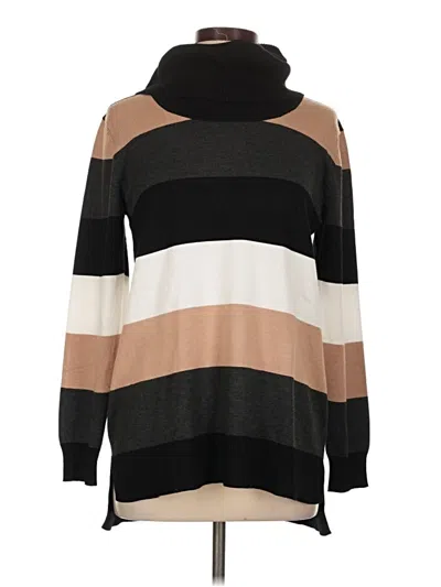 Pre-owned Cable & Gauge Turtleneck Sweater In Black