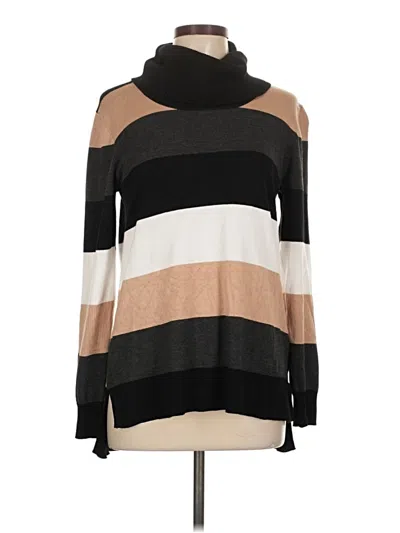 Pre-owned Cable & Gauge Turtleneck Sweater In Black