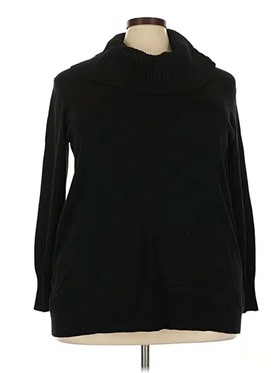 Pre-owned Cable & Gauge Turtleneck Sweater In Black