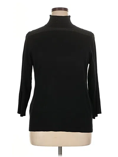 Pre-owned Cable & Gauge Turtleneck Sweater In Black