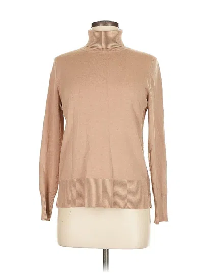 Pre-owned Cable & Gauge Turtleneck Sweater In Brown