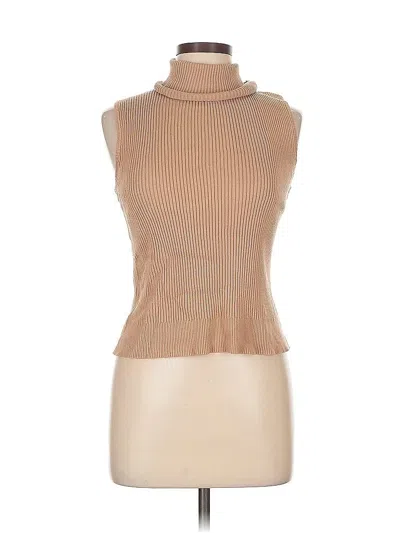 Pre-owned Cable & Gauge Turtleneck Sweater In Brown