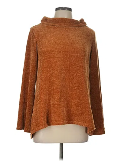 Pre-owned Cable & Gauge Turtleneck Sweater In Brown