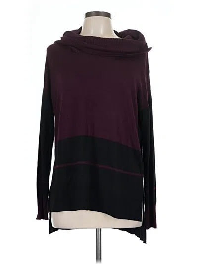 Pre-owned Cable & Gauge Turtleneck Sweater In Burgundy