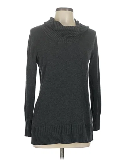 Pre-owned Cable & Gauge Turtleneck Sweater In Gray