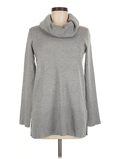 Cable & Gauge Turtleneck Sweater In Gray