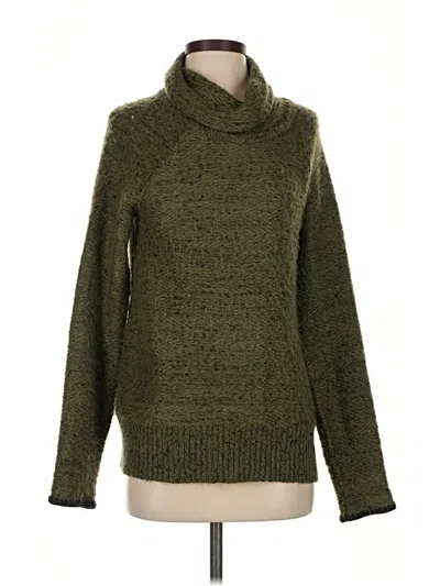 Pre-owned Cable & Gauge Turtleneck Sweater In Green