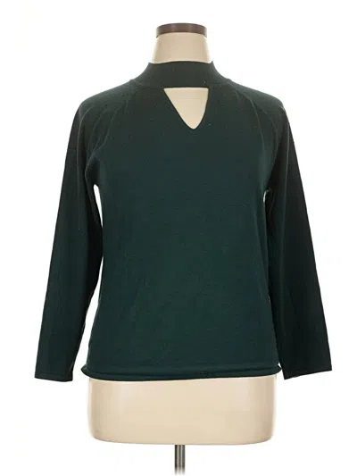 Pre-owned Cable & Gauge Turtleneck Sweater In Green