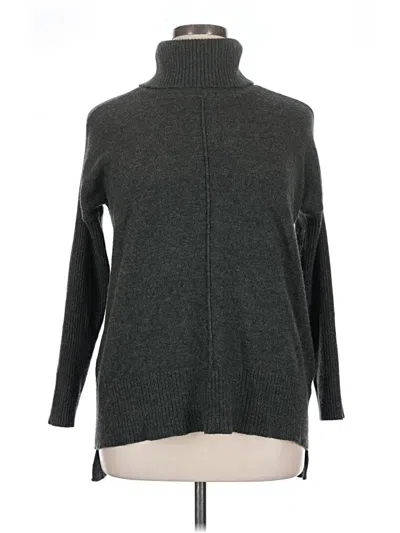 Pre-owned Cable & Gauge Turtleneck Sweater In Green