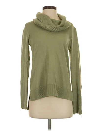 Pre-owned Cable & Gauge Turtleneck Sweater In Green