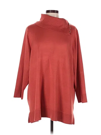 Pre-owned Cable & Gauge Turtleneck Sweater In Orange