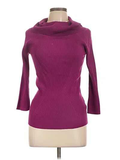 Pre-owned Cable & Gauge Turtleneck Sweater In Purple