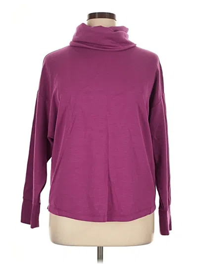 Pre-owned Cable & Gauge Turtleneck Sweater In Purple