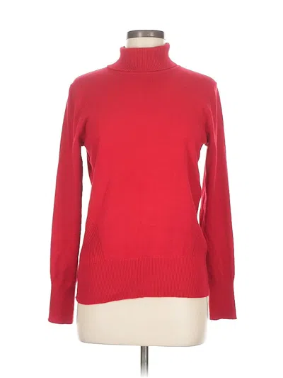 Pre-owned Cable & Gauge Turtleneck Sweater In Red