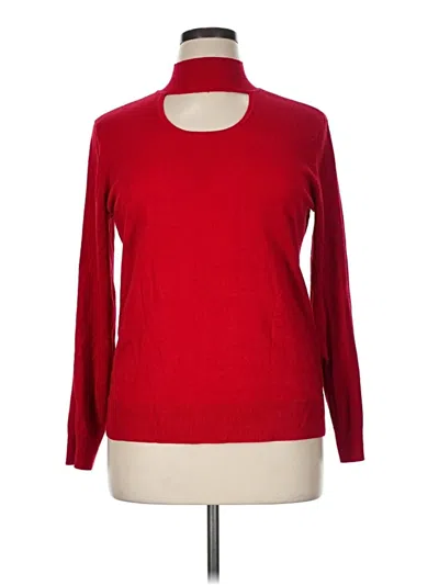 Pre-owned Cable & Gauge Turtleneck Sweater In Red