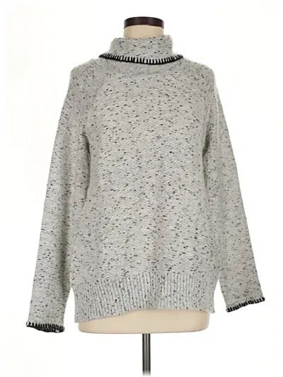 Pre-owned Cable & Gauge Turtleneck Sweater In Silver