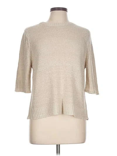 Pre-owned Cable & Gauge Turtleneck Sweater In Tan