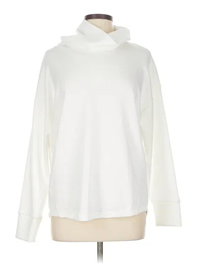 Pre-owned Cable & Gauge Turtleneck Sweater In White