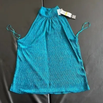 Cable & Gauge Women's Sleeveless Blouse In Blue