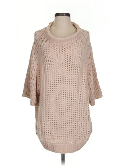 Pre-owned Cable Stitch Poncho In Brown