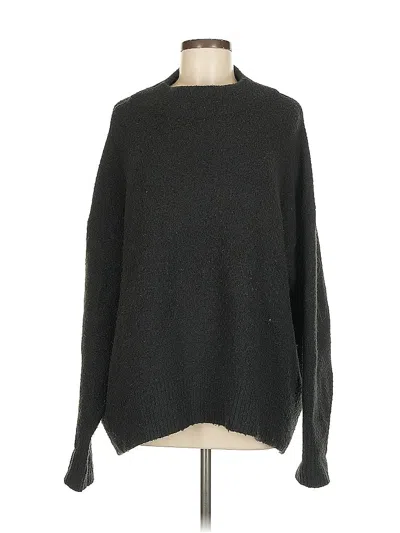 Pre-owned Cable Stitch Pullover Sweater In Black