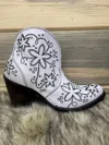 Caborca Silver Bootie In White And Black In Multi