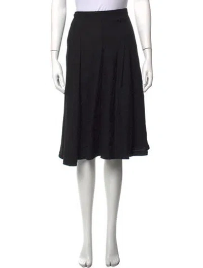 Pre-owned Cacharel Alpaca Midi Length Skirt In Black