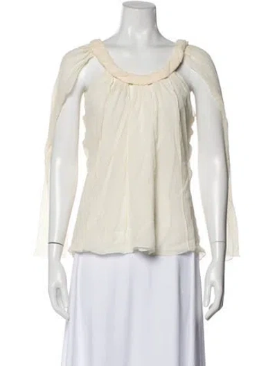 Pre-owned Cacharel Asymmetrical Sleeveless Top In White