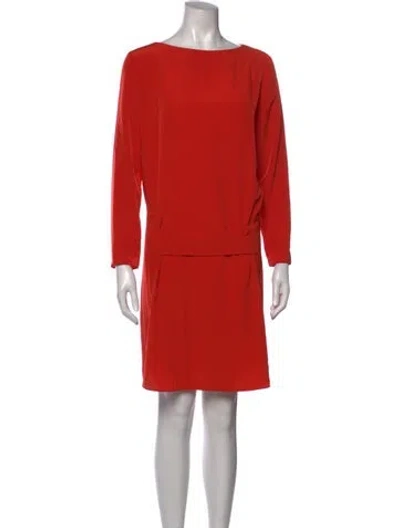 Pre-owned Cacharel Bateau Neckline Mini Dress In Orange