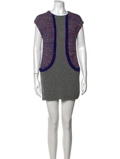Pre-owned Cacharel Colorblock Pattern Mini Dress In Grey