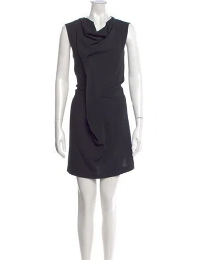 Pre-owned Cacharel Cowl Neck Mini Dress In Blue