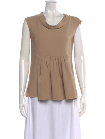 Pre-owned Cacharel Cowl Neck Sleeveless Top In Neutral