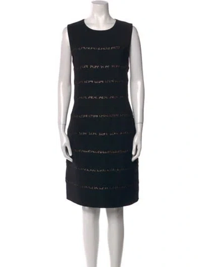Pre-owned Cacharel Crew Neck Knee-length Dress In Black