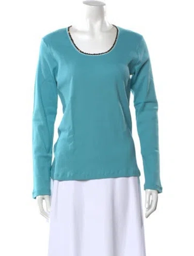 Pre-owned Cacharel Crew Neck Long Sleeve Top In Blue