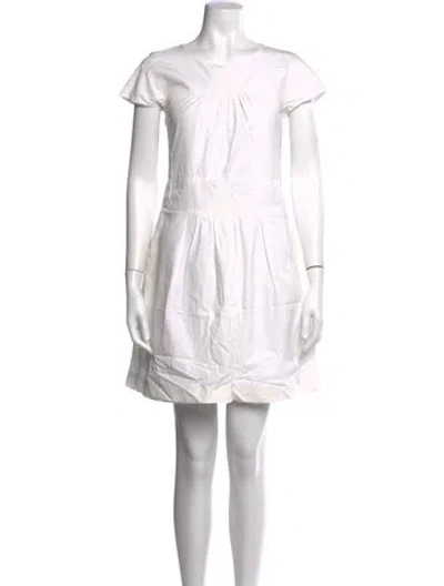 Pre-owned Cacharel Crew Neck Mini Dress In White