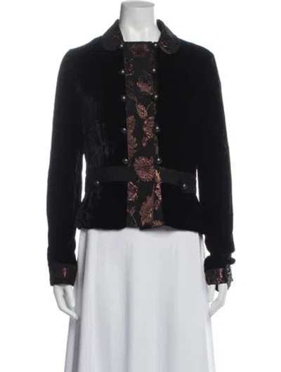 Pre-owned Cacharel Floral Print Jacket In Black