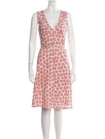 Pre-owned Cacharel Floral Print Knee-length Dress In Red