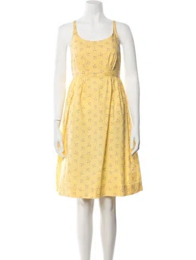 Pre-owned Cacharel Floral Print Knee-length Dress In Yellow