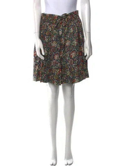 Pre-owned Cacharel Floral Print Knee-length Skirt In Blue