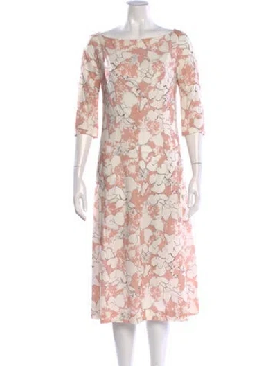 Pre-owned Cacharel Floral Print Midi Length Dress In Pink