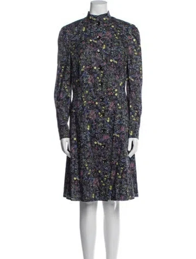 Pre-owned Cacharel Floral Print Midi Length Dress W/ Tags In Blue