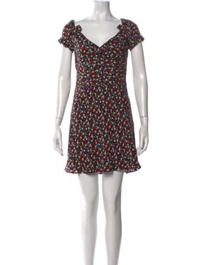 Pre-owned Cacharel Floral Print Mini Dress In Black