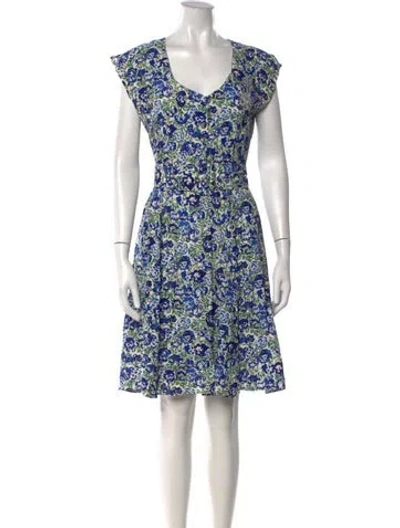 Pre-owned Cacharel Floral Print Mini Dress In Blue