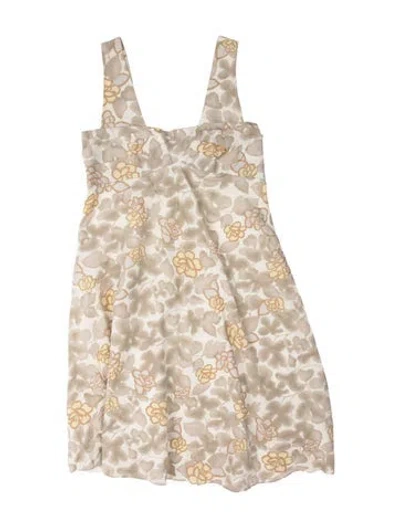 Pre-owned Cacharel Floral Print Mini Dress In Neutrals