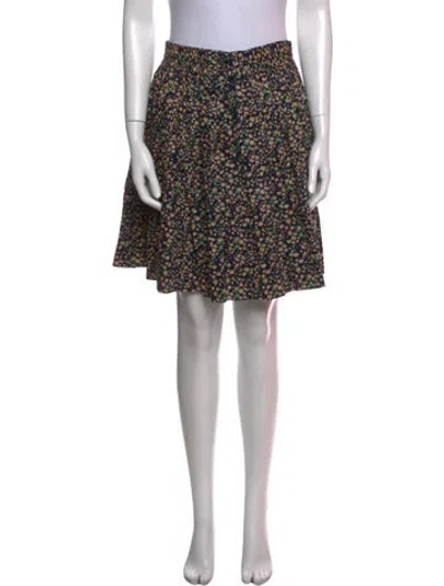 Pre-owned Cacharel Floral Print Mini Skirt In Brown