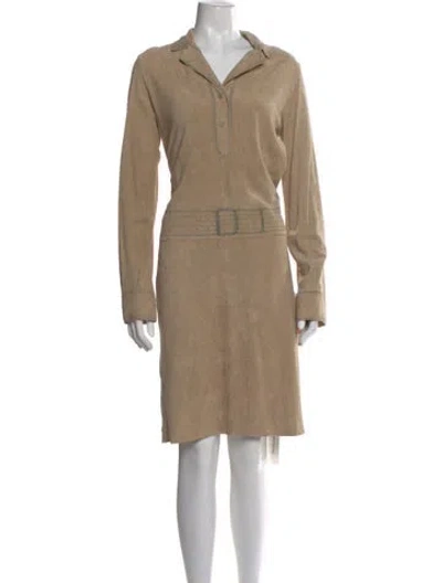 Pre-owned Cacharel Goat Leather Knee-length Dress In Green