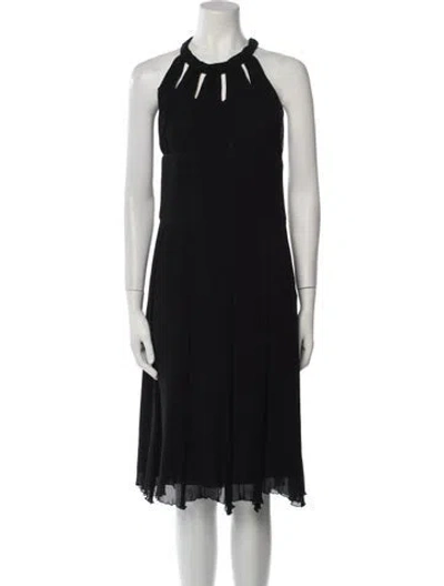 Pre-owned Cacharel Halterneck Midi Length Dress In Black