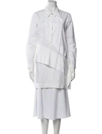 Pre-owned Cacharel Long Sleeve Button-up Top In White
